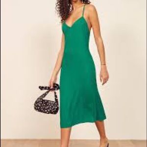 Reformation Green Midi Kat Dress Size 6